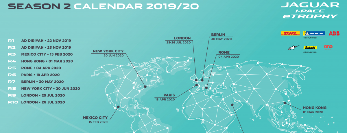 JAGUAR I-PACE eTROPHY SEASON TWO CALENDAR REVEALED INCLUDING LONDON FINALE