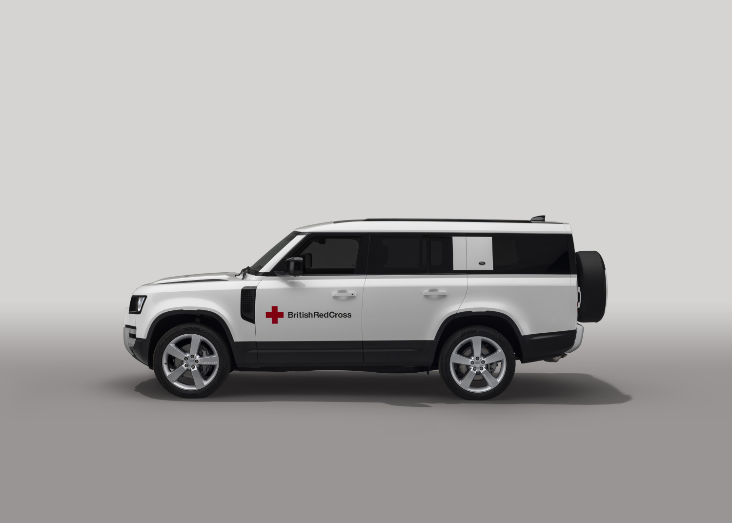 Specially commissioned Land Rover Defender 130 for use by the British Red Cross