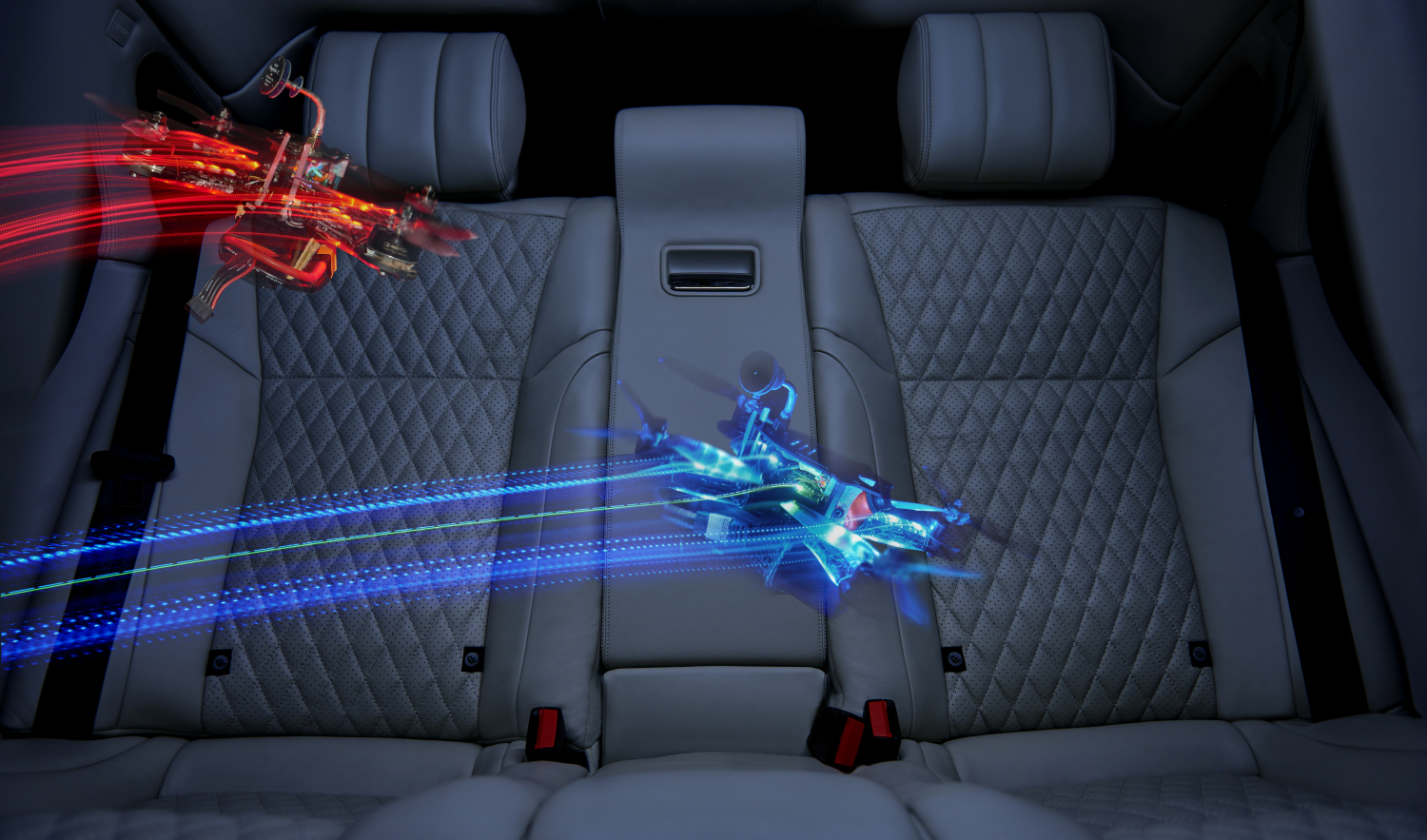 EMBARGOED UNTIL 0900 BST MONDAY 18 SEPTEMBER 2017 PLAY A GAME OF DRONES WITH THE JAGUAR XJ